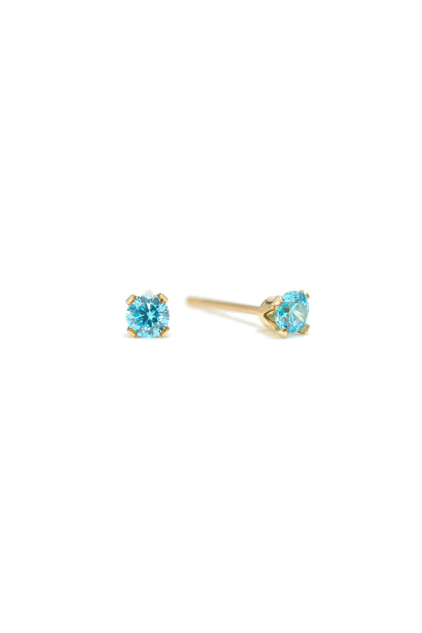 Birthstone Gold-Filled Stud Earrings | CZ Studs | Gold Studs: October