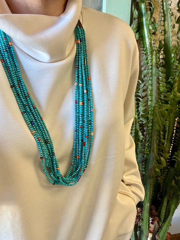 Sleeping Beauty 10-Strand High-Polished Necklace