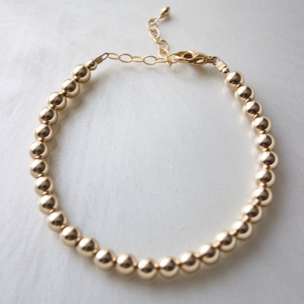 GOLD FILLED BEADED BRACELETS: 4MM