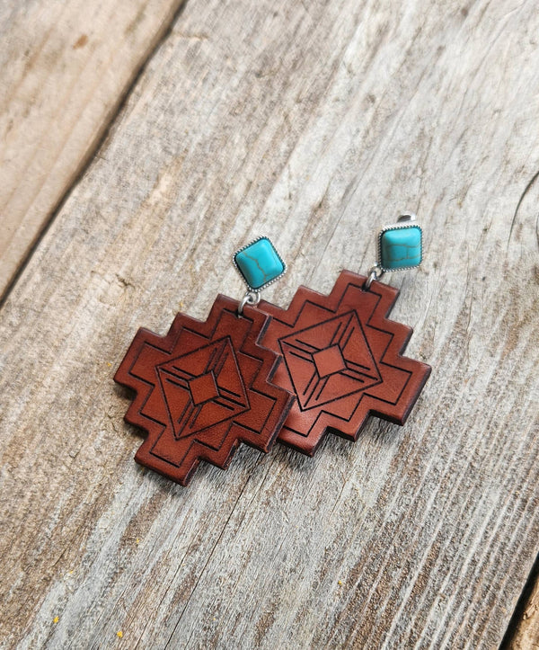 Handmade Leather Earrings - ZIA Dangles