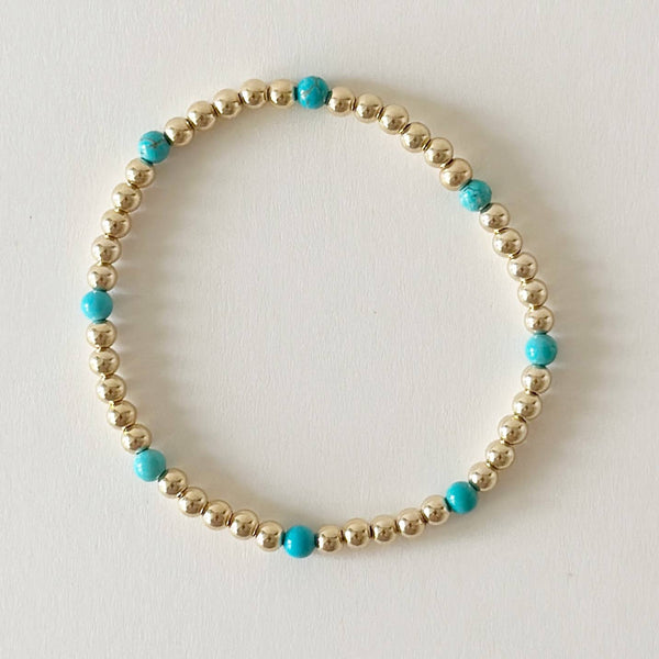 Chelsea Bracelets, Turquoise: Turquoise with Gold