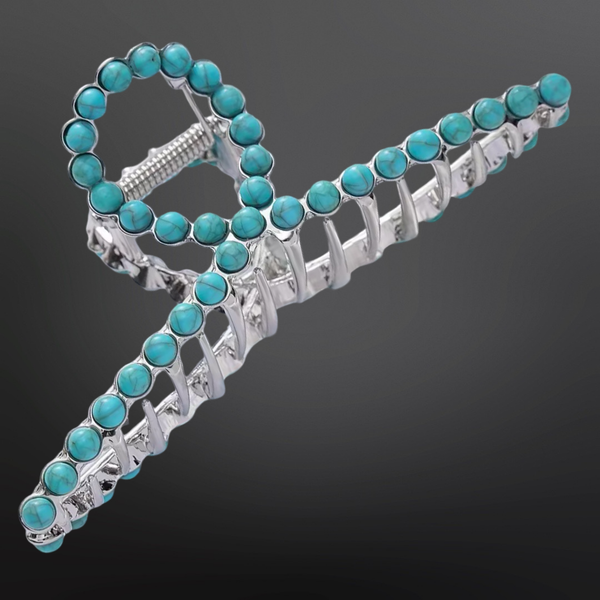 Faux Turquoise Claw Clip - Western Hair Clip: Regular