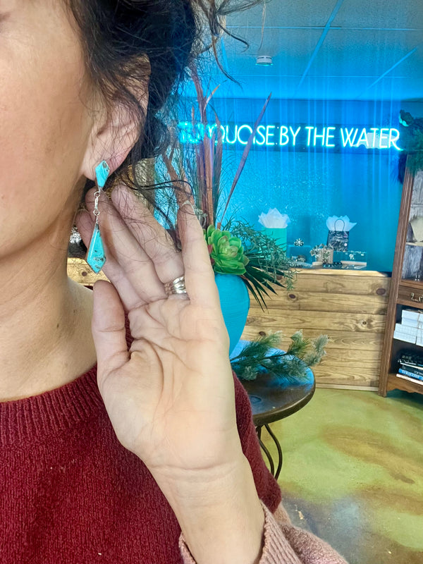 B.Slim Turquoise Dangles