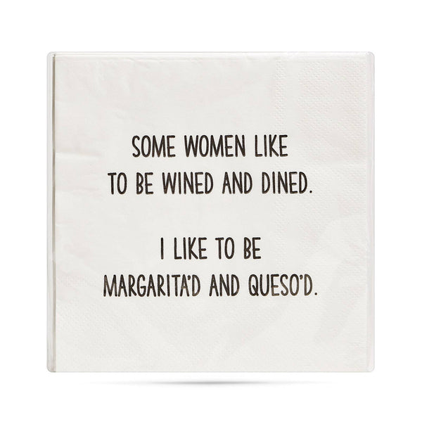 Some women like to be wined and dined Cocktail Napkins