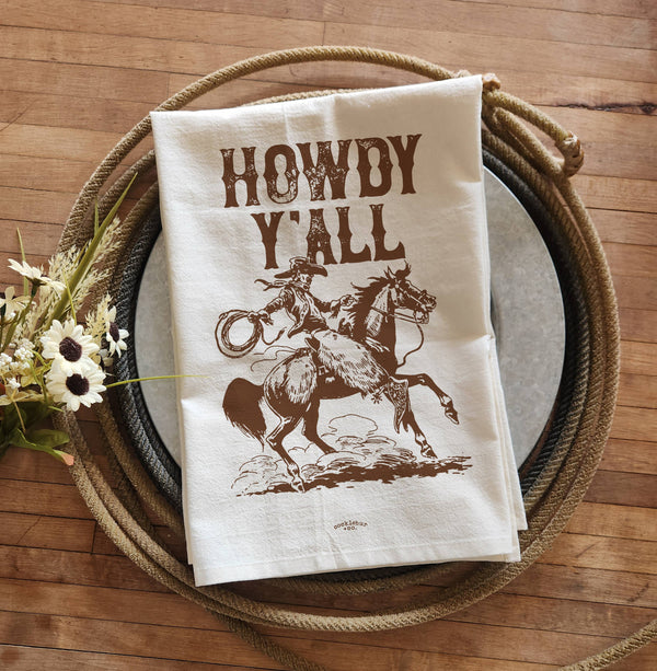 Howdy Y'all - Old Fashioned Tea towel