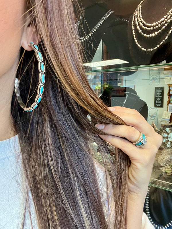 Venti Kingman Turquoise Hoops