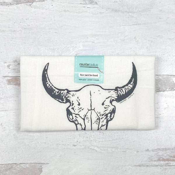 Western Buffalo Skull Tea Towel