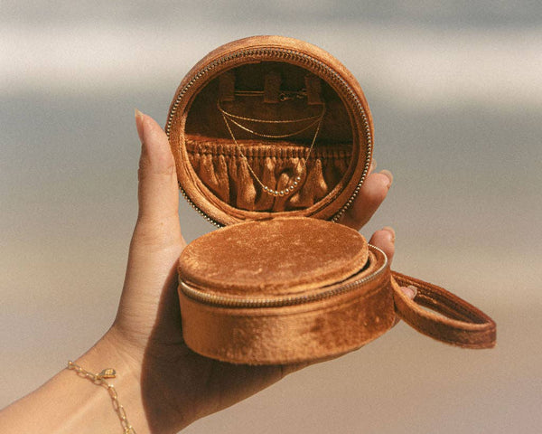 Jewelry Travel Case – Velvet Organizer in Copper