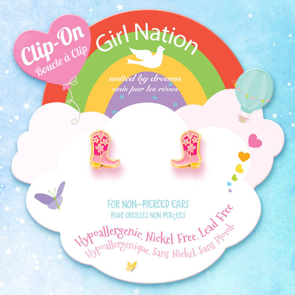 GIRL NATION - CLIP ON Western Cowgirl Earrings | Boot Scootin' Cutie