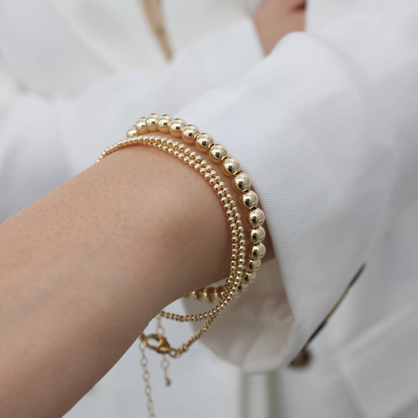 GOLD FILLED BEADED BRACELETS: 4MM