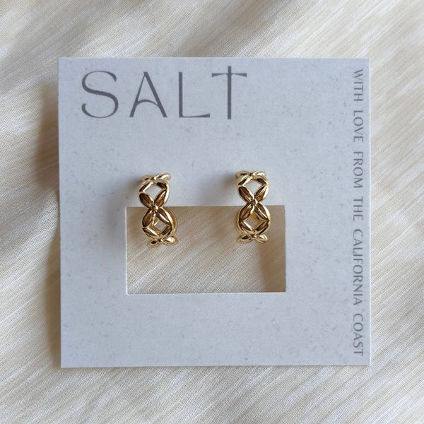 SALT - CRISS-CROSS HOOP EARRINGS | gold | stud post hoops