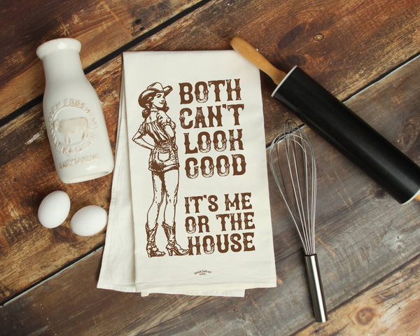 Both Can't Look Good- Old Fashioned Tea towel