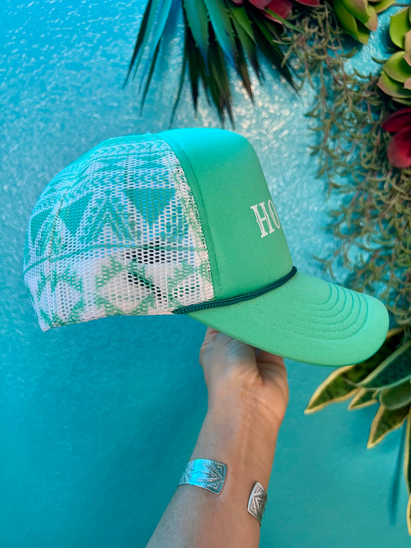Trucker Hat - Howdy Aztec Turquoise Mesh