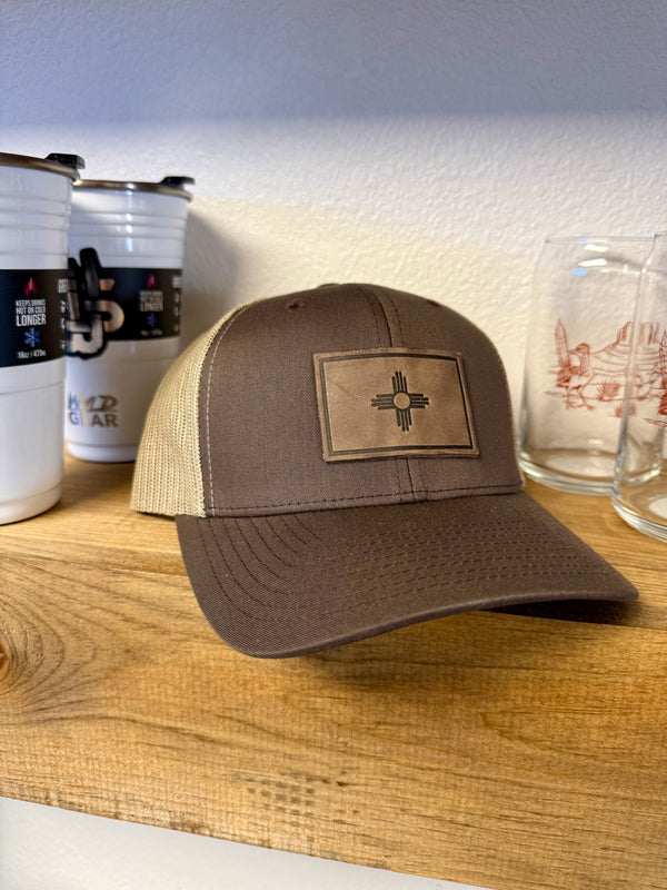 Hat - New Mexico Zia | Leather Patch: Brown/Khaki