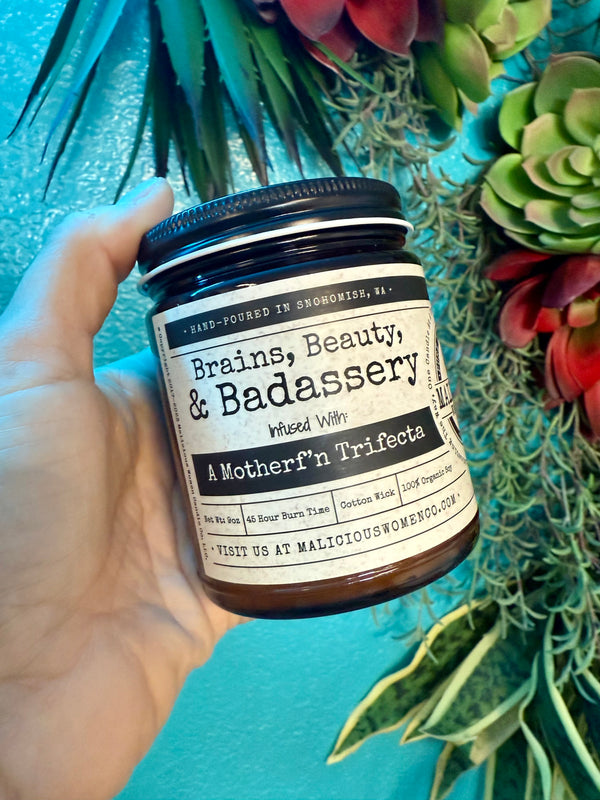 Soy Candle - Brains, Beauty, & Badassery - Scent: Cabernet All Day