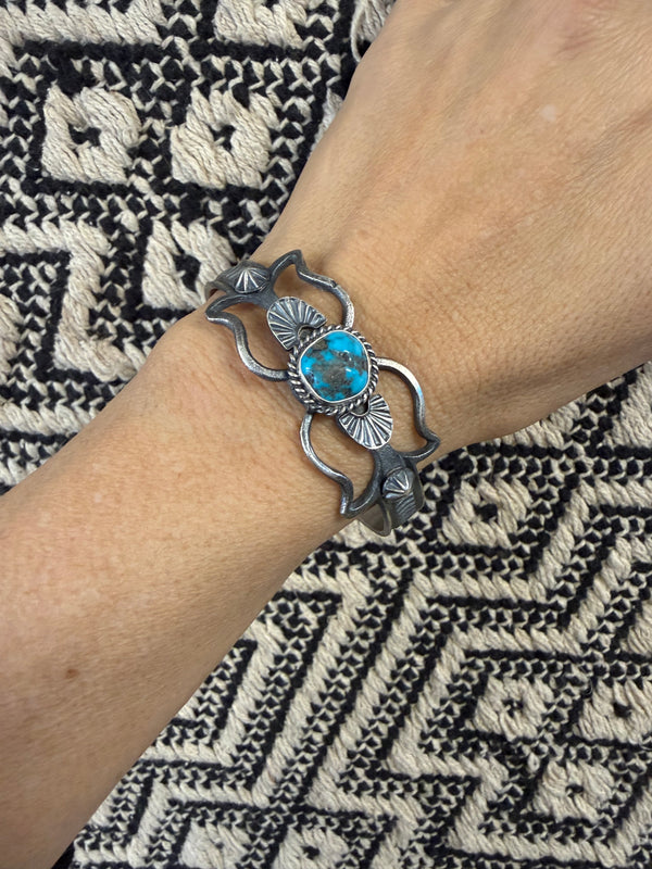 Sandcast & Kingman Silver Cuff