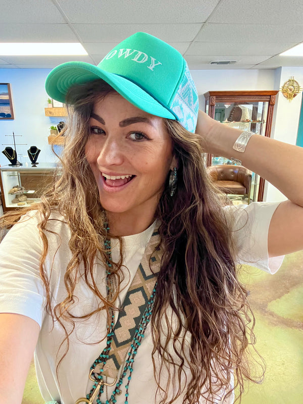 Trucker Hat - Howdy Aztec Turquoise Mesh
