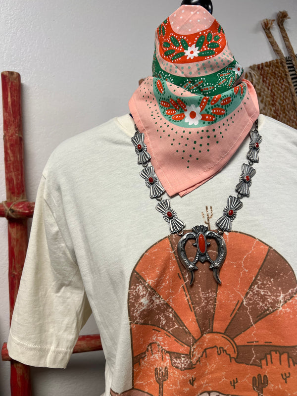 Coral Sandcast Necklace & Earring Set