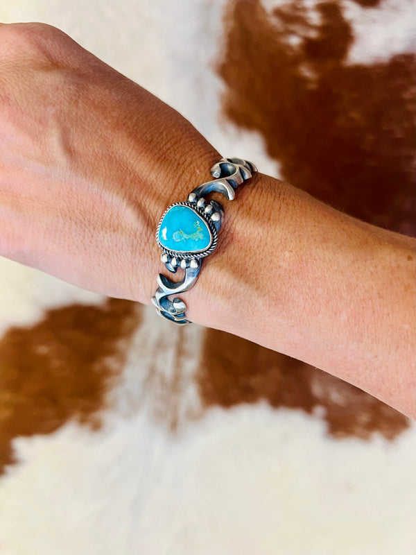 Turquoise Mountain Sandcast Cuff Bracelet
