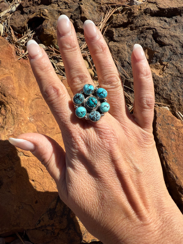 Seven - Stone Turquoise Ring