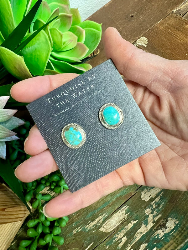 Silver Dime Turquoise Studs