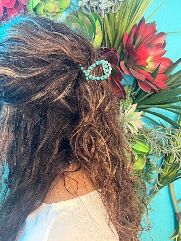 Turquoise Bead Claw Hair Clip