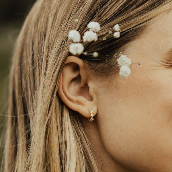 Alice Diamond Hoops: Gold