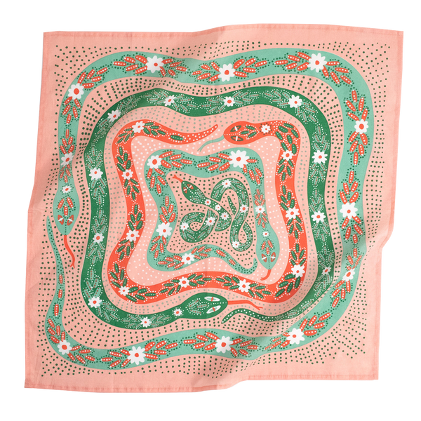 Bandanna - No. 069 Snakes Pink