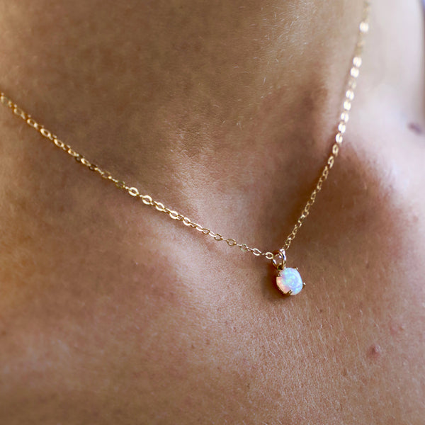 OPAL DROP NECKLACE: Gold