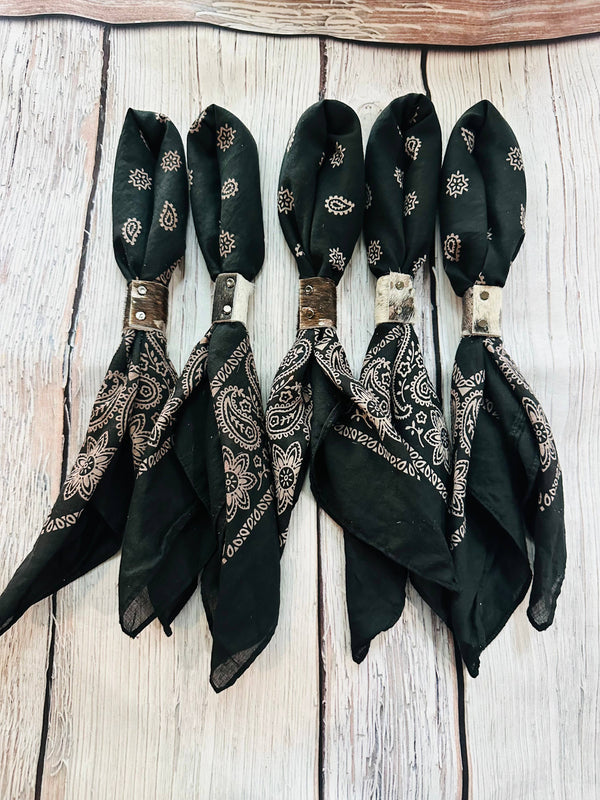 Black Hand Dyed Bandanas