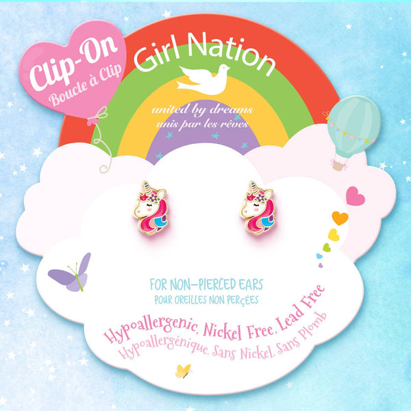 GIRL NATION - CLIP ON Cutie Earrings | Unicorn Dreams