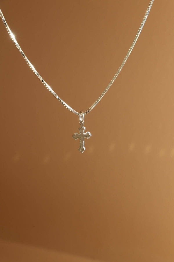 HEIRLOOM DOTTED CROSS CHARM- STERLING
