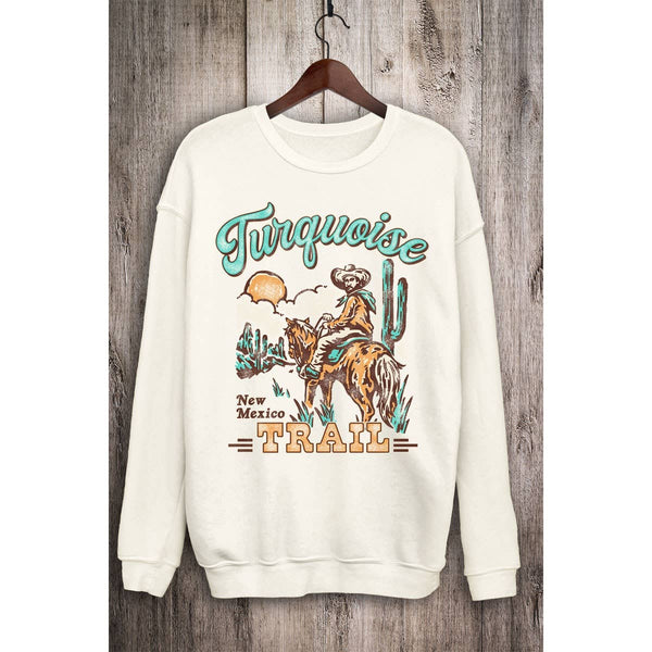 TURQUOISE TRAIL COWBOY MINERAL SWEATSHIRTS: White / S