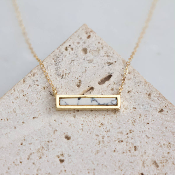 Mini Turquoise Bar Necklace: Turquoise