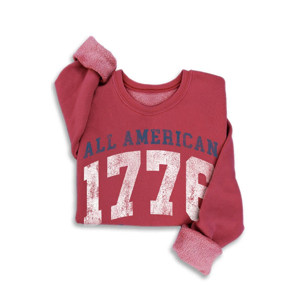 ALL AMERICAN 1776 SWEETHEART MINERAL SWEATSHIRTS: Mineral Navy / S-M-L-XL(1-2-2-1)