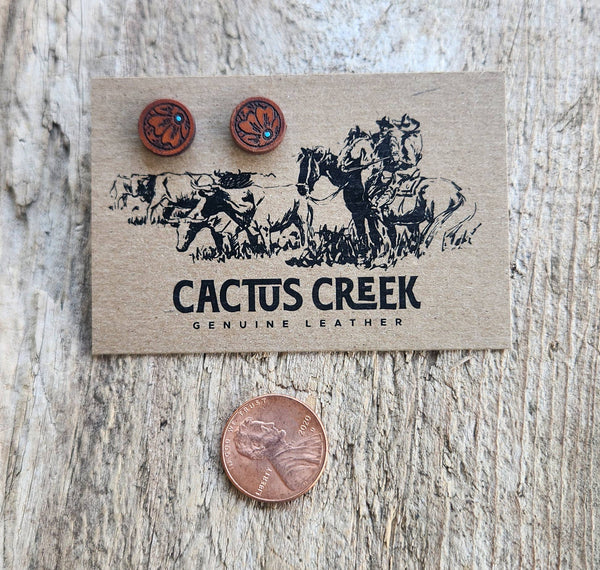 Handmade Leather Earrings - Studs