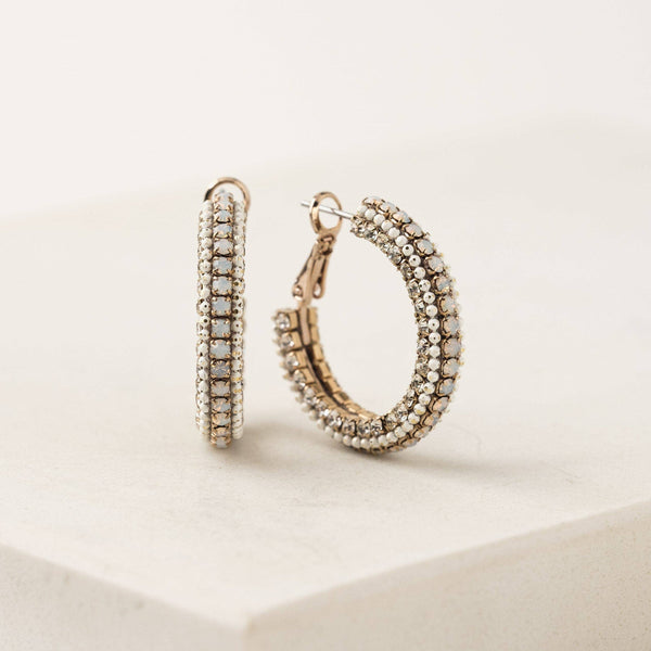 Astaire 28mm Hoop Earrings | Pavé Hoops | Crystal Hoops: White / 28mm