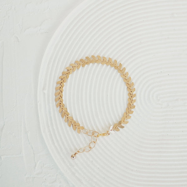 Laurel Bracelet: Satin Gold Plated