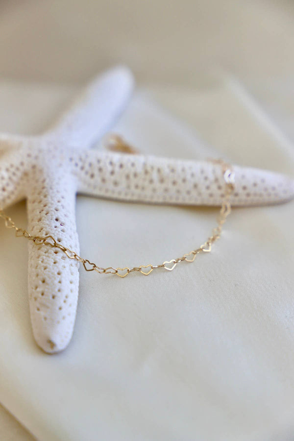 HEART CHAIN NECKLACE: Sterling Silver