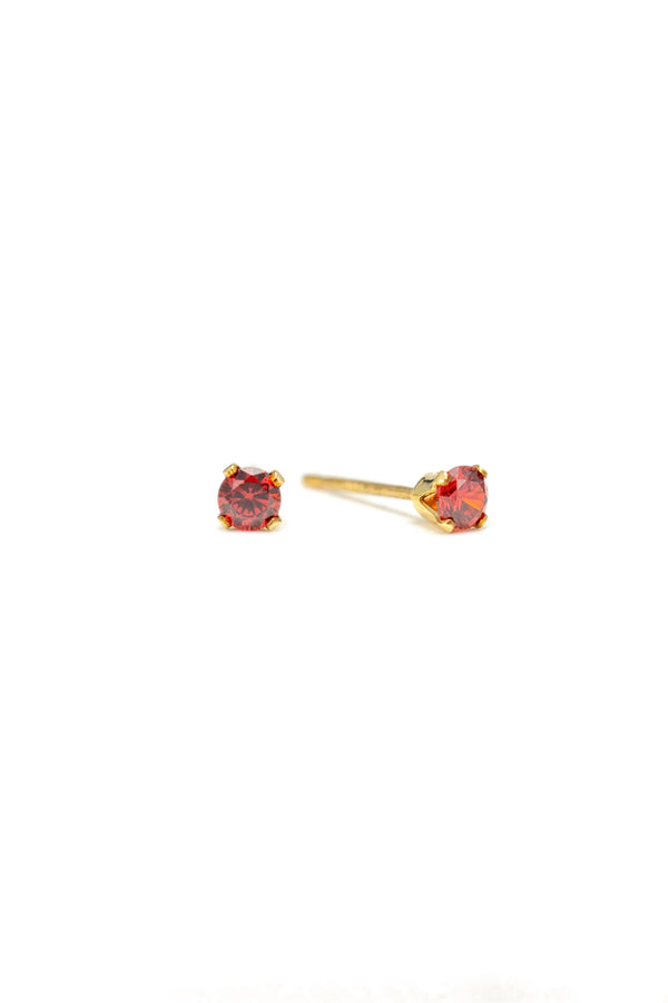 Birthstone Gold-Filled Stud Earrings | CZ Studs | Gold Studs: October