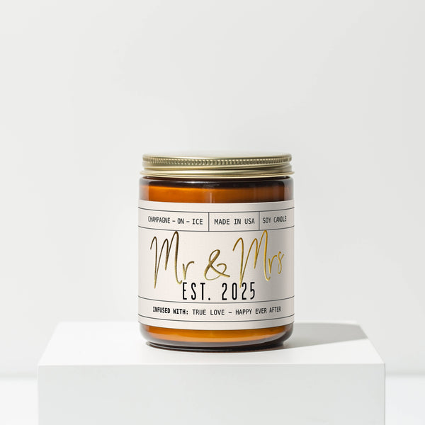 Soy Candle - Wedding Gift - Mr & Mrs 2025 