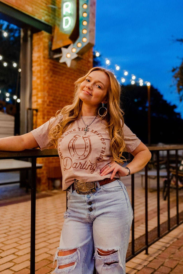 Don't Be Like the Rest Graphic Tee: Pink Gravel / M