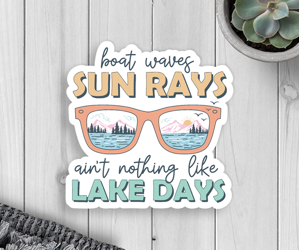 Sun Rays Lake Days Vinyl Sticker