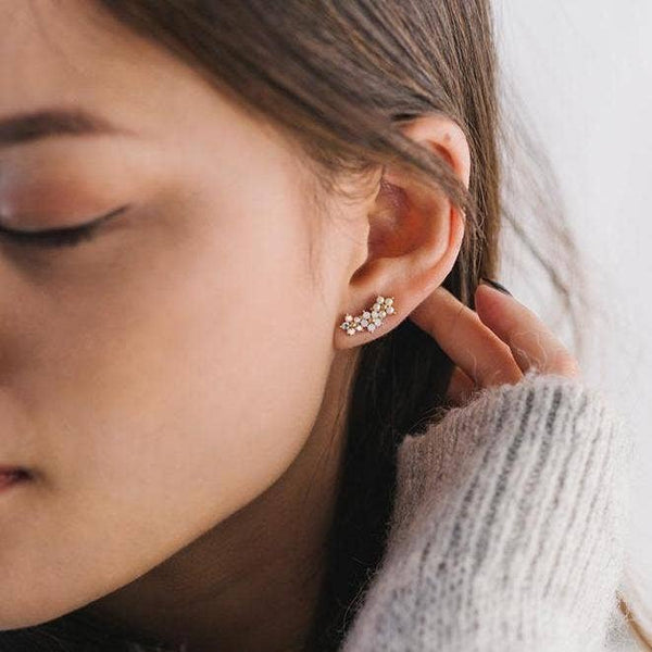 Floral Climber Earrings | Floral Ear Climbers | Spring Studs
