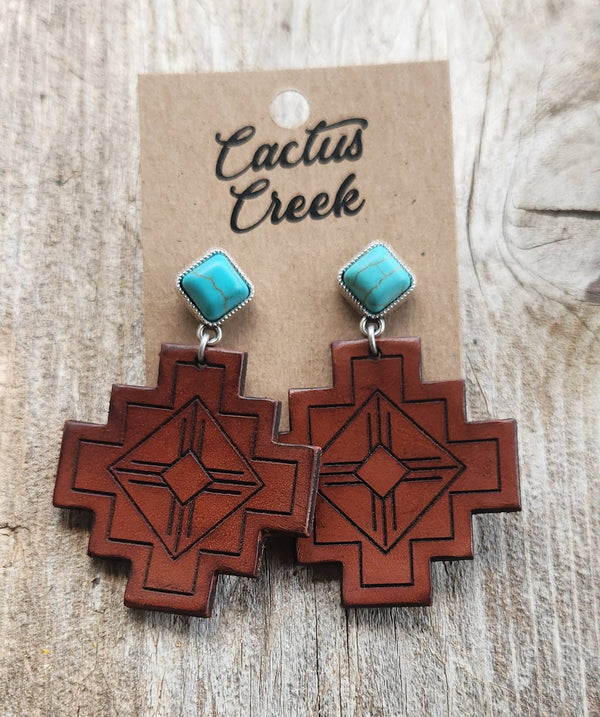 Handmade Leather Earrings - ZIA Dangles