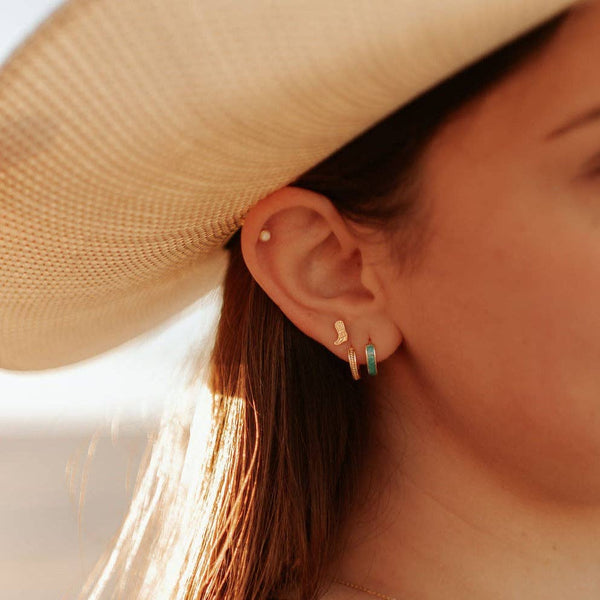 AZ Turquoise Hoops: Gold