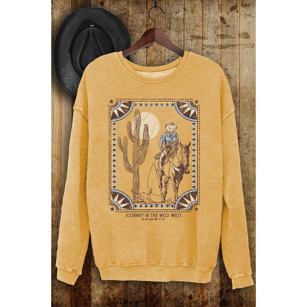 JOURNEY IN THE WILD WEST - Mineral Mustard Sweatshirt