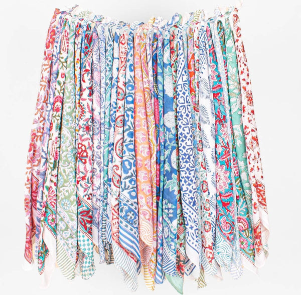 Bright Boho Bandanas With Cowhide Leather Slides