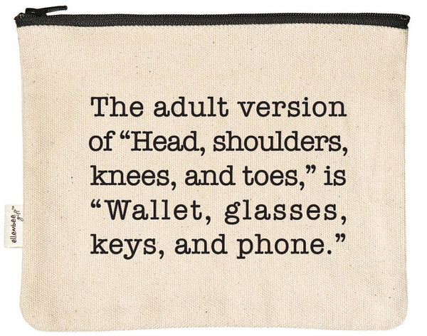 Wallet Glasses Keys and Phone Comical and Sassy Zipper Pouch