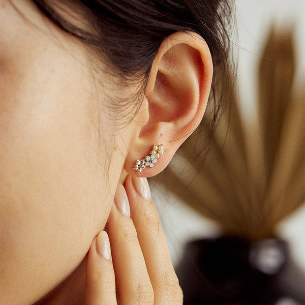 Floral Climber Earrings | Floral Ear Climbers | Spring Studs